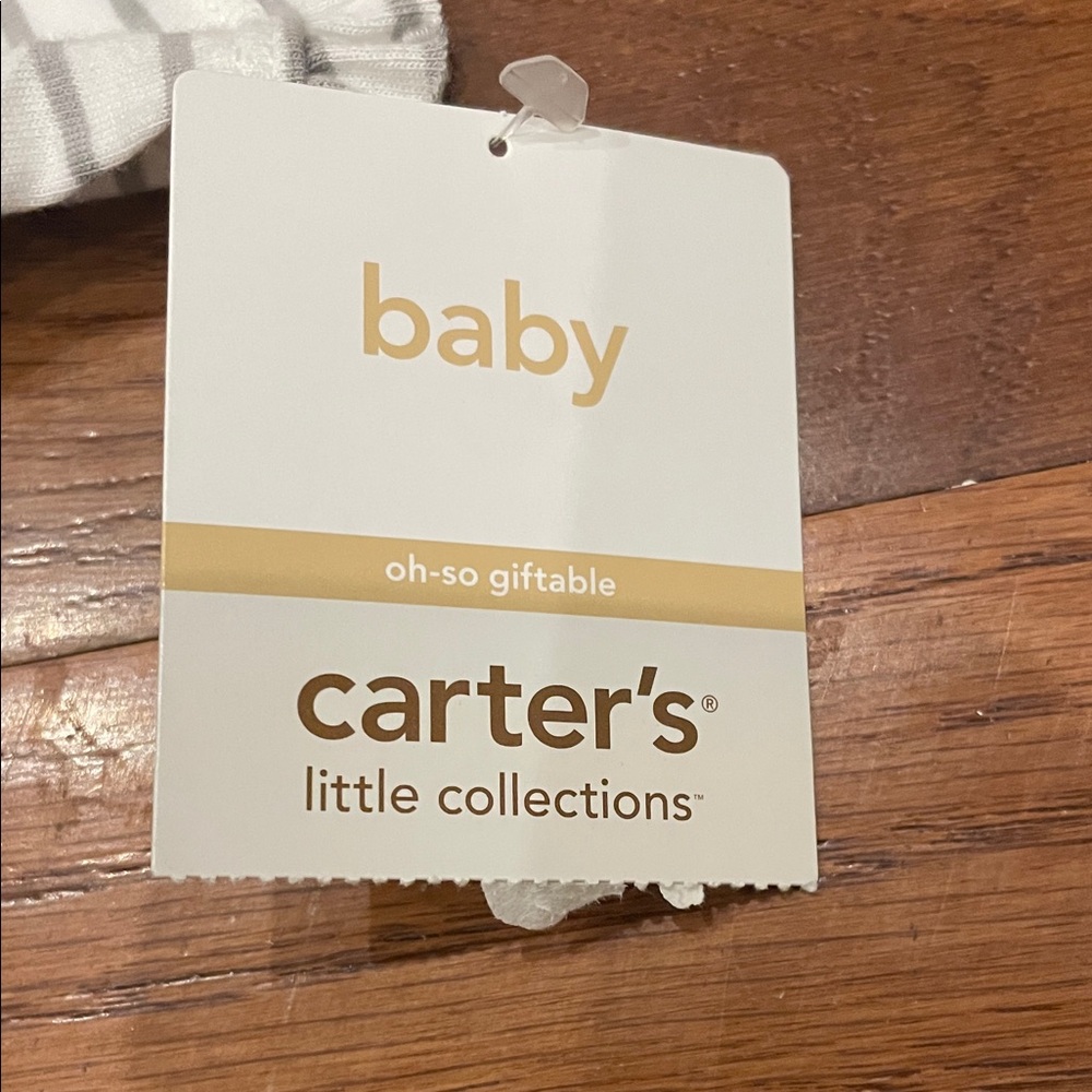 Carter's Gray Striped Footed One Piece with Pink Accents - Picture 5 of 5